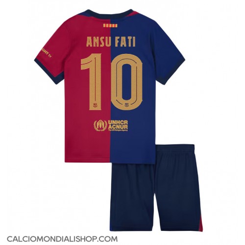 Maglie da calcio Barcelona Ansu Fati #10 Prima Maglia Bambino 2024-25 Manica Corta (+ Pantaloni corti)